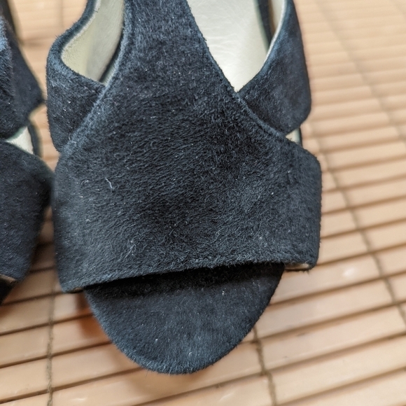 Michael Kors women's black suede platform sandals sz 5.5M. 5" heels. 271pm - Picture 8 of 10